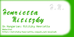 henrietta mititzky business card